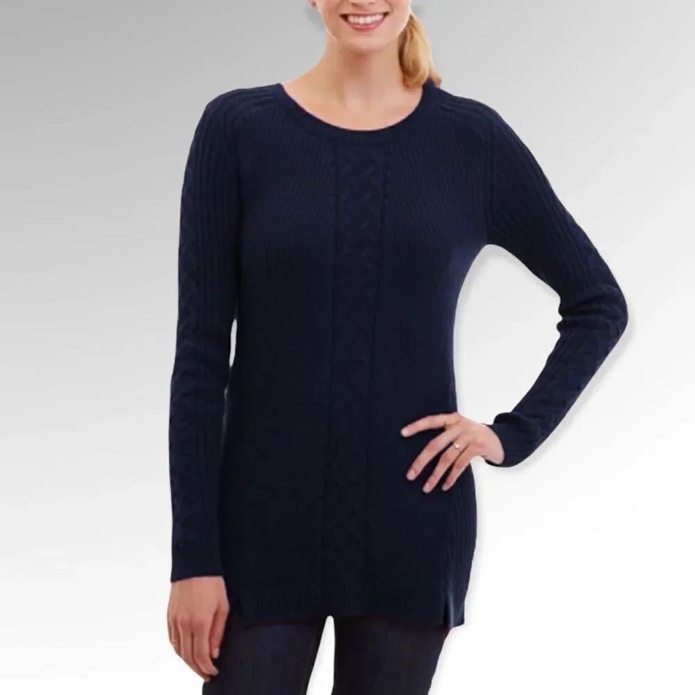 Nautica Women’s Single Cable Knit Tunic Sweater size Large